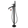 Kingston Brass KS8130DKL Freestanding Tub Faucet with Hand Shower, Matte Black KS8130DKL